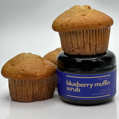 Experience the delightful Blueberry Muffin Scrub by Wicked Fox, expertly crafted in Portland. This invigorating body scrub is perfect for gay men seeking to reduce butt acne or stretch marks. Indulge in the sweet scent of blueberries as this scrub gently exfoliates and nourishes your skin. Enhance your self-care routine with our range of fashionable jockstraps, designed to empower and complement your unique style. Elevate your skincare game with Wicked Fox."