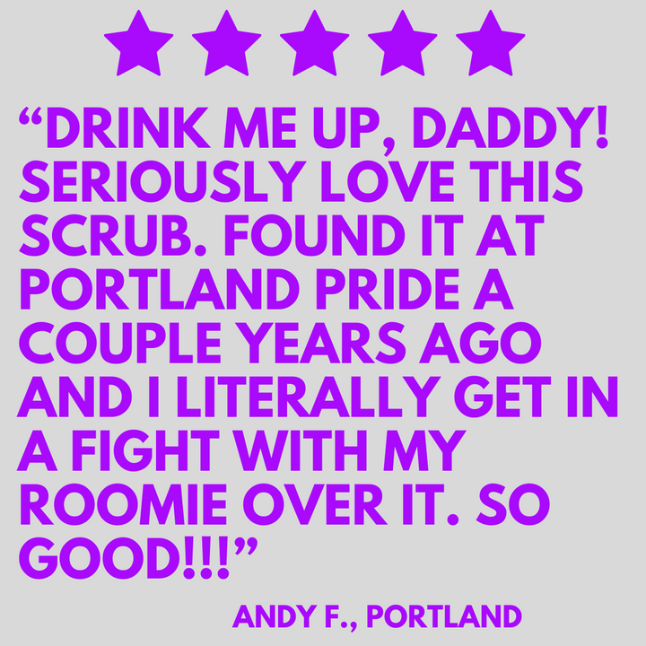 Wicked Fox Chai Tea Scrub, a Portland-made skincare product for gay men. Helps reduce butt acne and stretch marks. Perfect for those interested in jockstraps as well. Indulge in smooth, flawless skin."