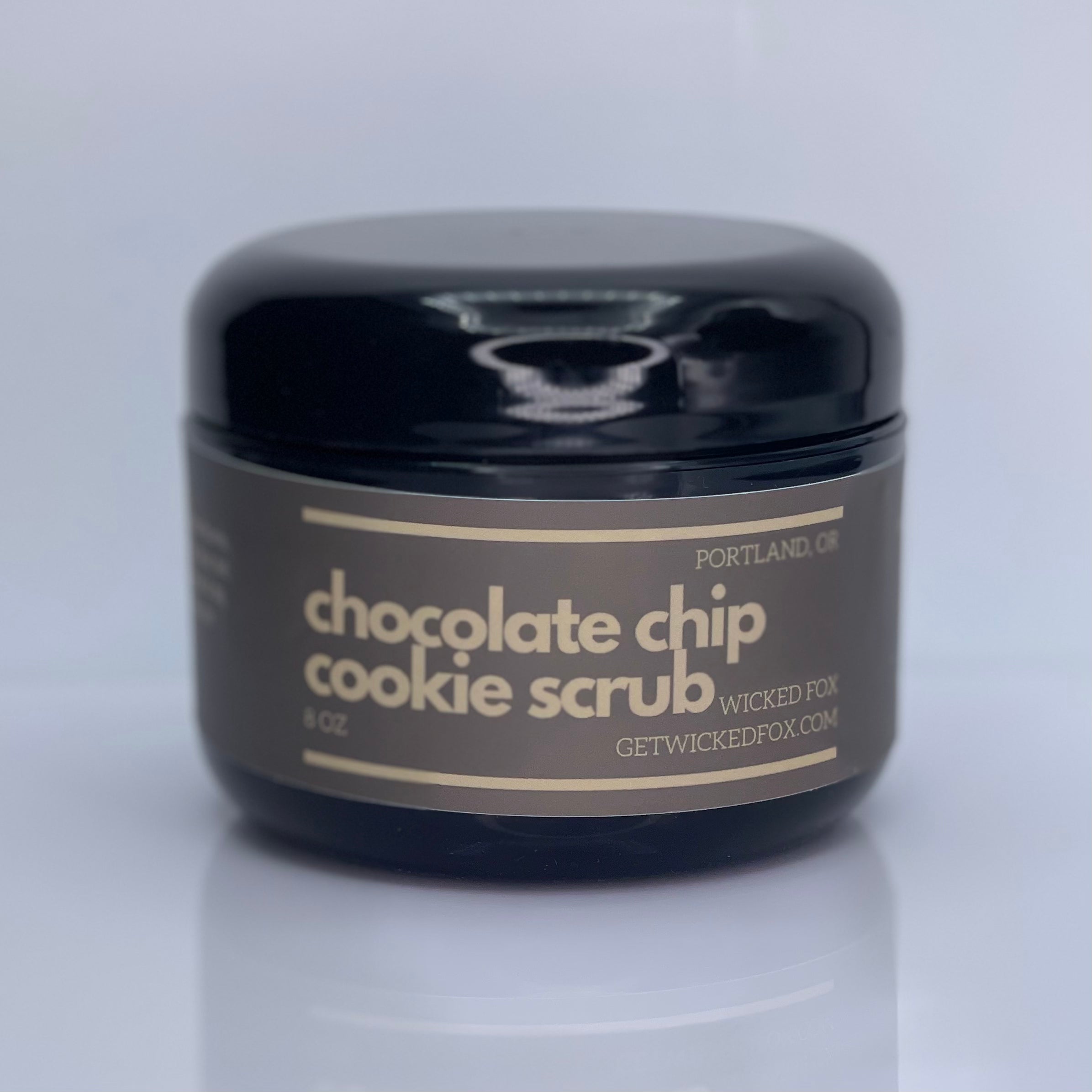 Indulgent Chocolate Chip Scrub by Wicked Fox, made in Portland. Ideal for gay men seeking to reduce butt acne and stretch marks. Perfect for those interested in jockstraps too.