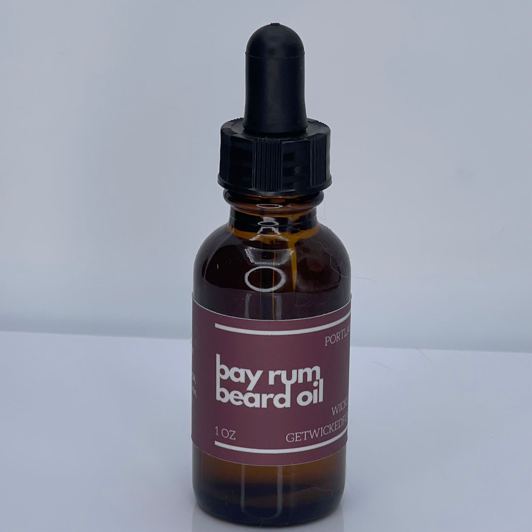 Discover Wicked Fox's Bay Rum Beard Oil - the perfect beard care solution for gay men. Elevate your grooming routine with this premium product designed to soften your beard and prevent painful zits or ingrown hairs. Shop now for the ultimate beard care experience!