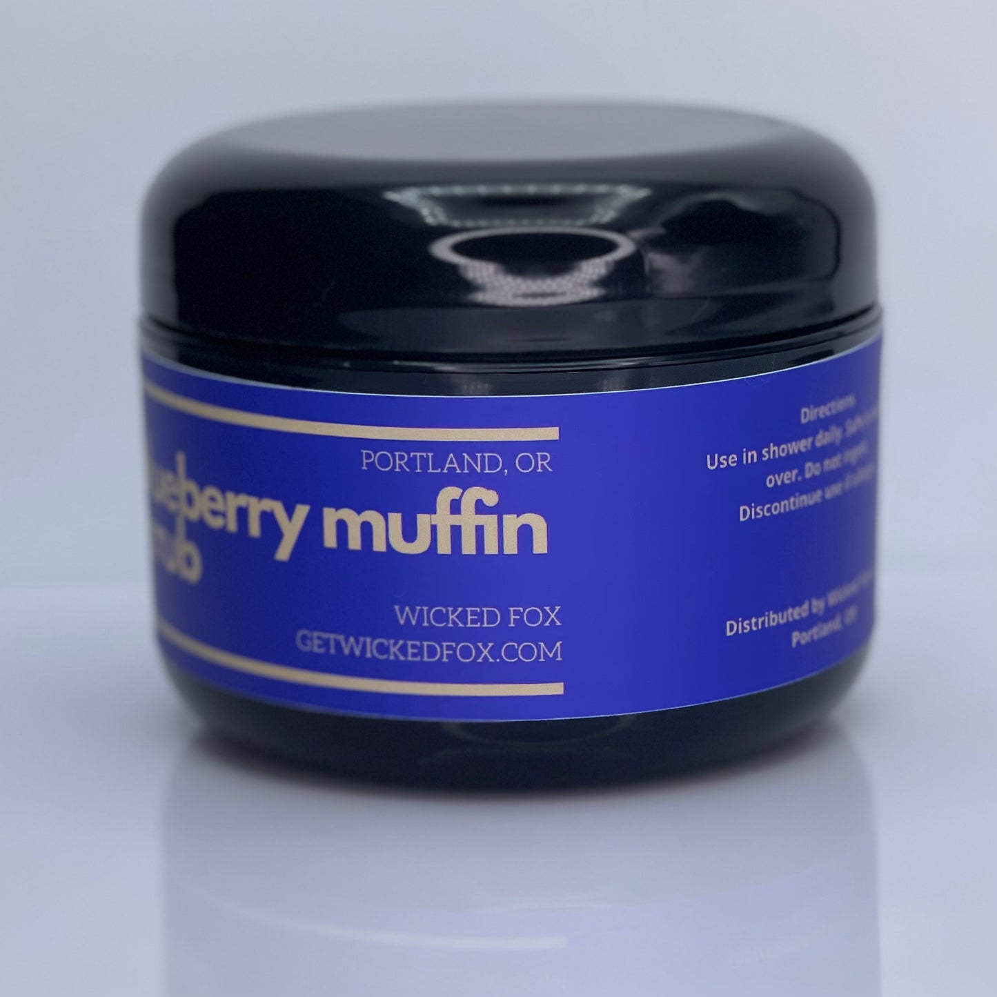 Experience the delightful Blueberry Muffin Scrub by Wicked Fox, expertly crafted in Portland. This invigorating body scrub is perfect for gay men seeking to reduce butt acne or stretch marks. Indulge in the sweet scent of blueberries as this scrub gently exfoliates and nourishes your skin. Enhance your self-care routine with our range of fashionable jockstraps, designed to empower and complement your unique style. Elevate your skincare game with Wicked Fox."