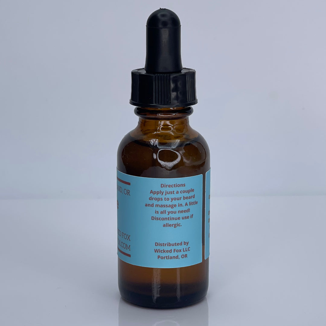 Wicked Fox's Sugar Cookie Beard Oil, a premium beard care product for gay men. This beard oil softens facial hair, reduces ingrown hairs, and leaves a sweet sugar cookie scent, making you irresistible and more kissable. Perfect for enhancing your online shopping experience for LGBTQ+ friendly beard products.