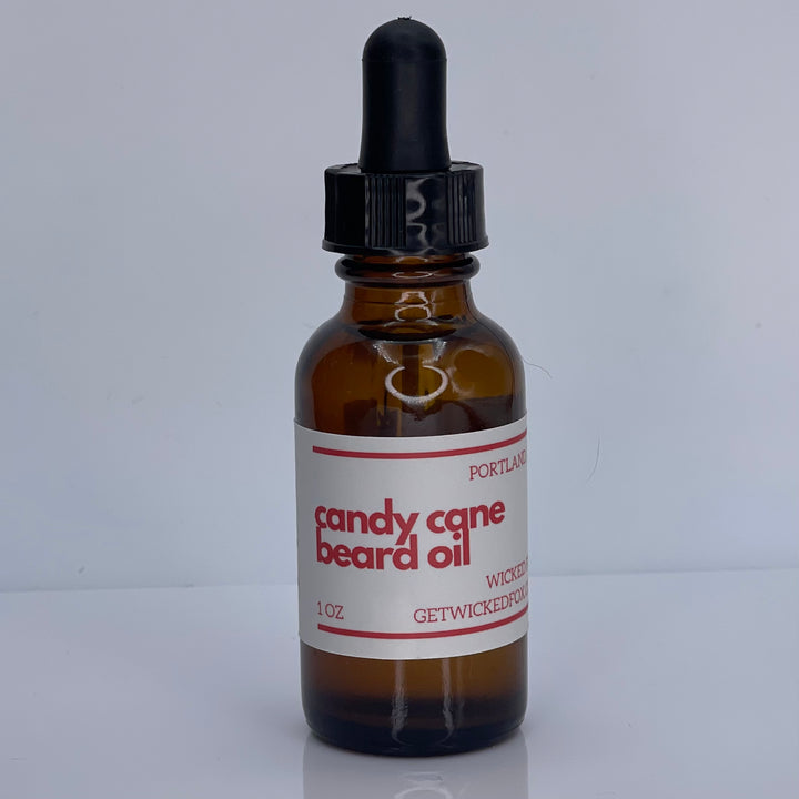 Discover Wicked Fox's Candy Cane Beard Oil - the ultimate grooming solution for gay men seeking soft and kissable beards. Elevate your grooming routine with this nourishing and invigorating blend, perfect for a refreshed and confident look.