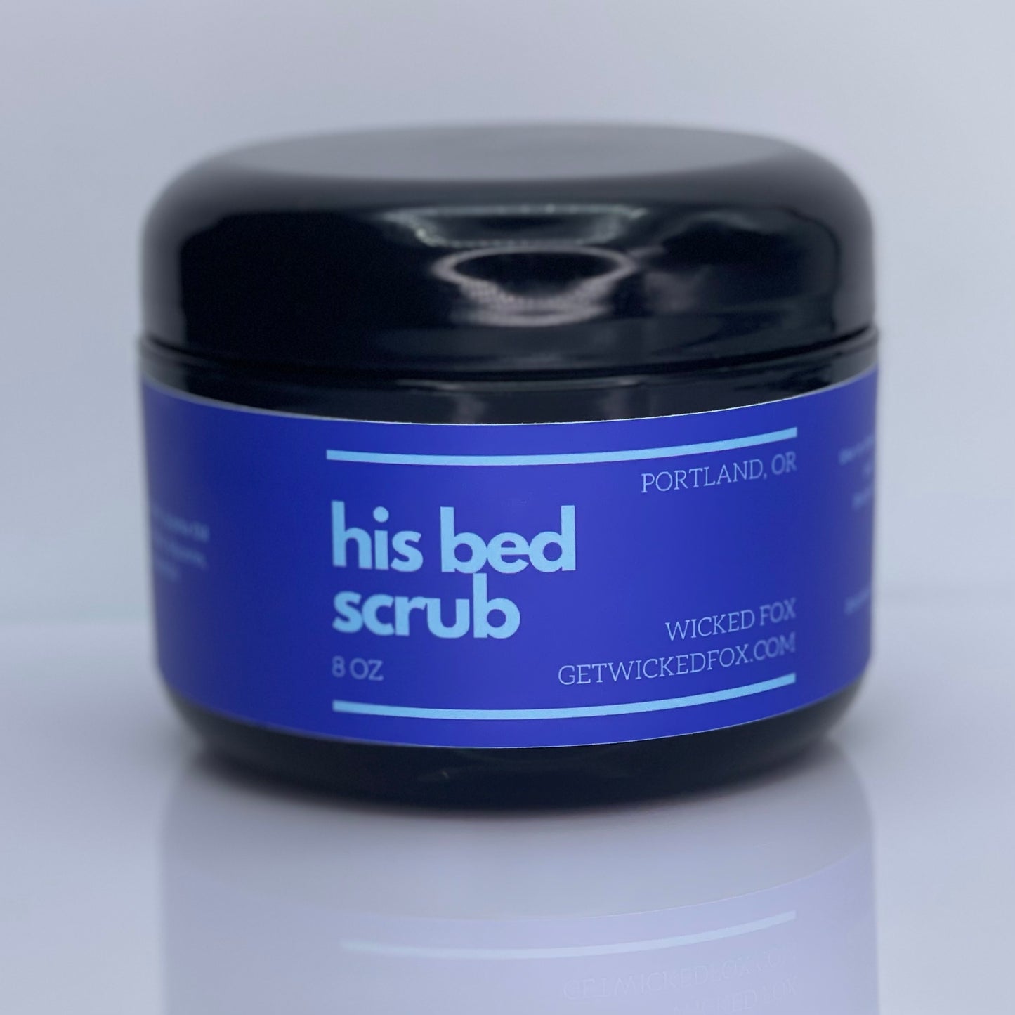 His Bed Body Scrub by Wicked Fox: A luxurious sugar scrub from Portland, Oregon. Infused with the irresistible scent of teakwood, this scrub exudes masculinity and sensuality. Experience a full-body glow, including your booty cheeks.